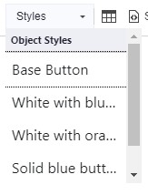 Styles dropdown menu expanded to show options